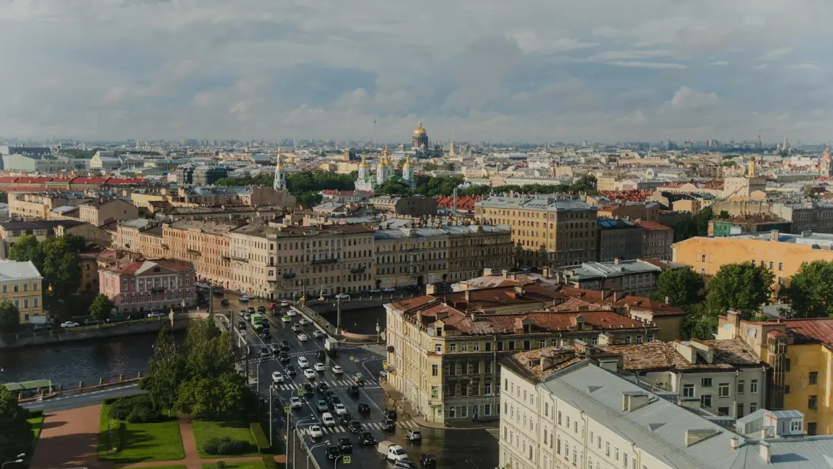 Центр Петербурга, вид сверху